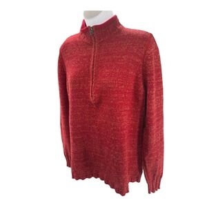 Woolrich Womens‎ Sweater Mock Neck 1/4 Zip Long Sleeve Large